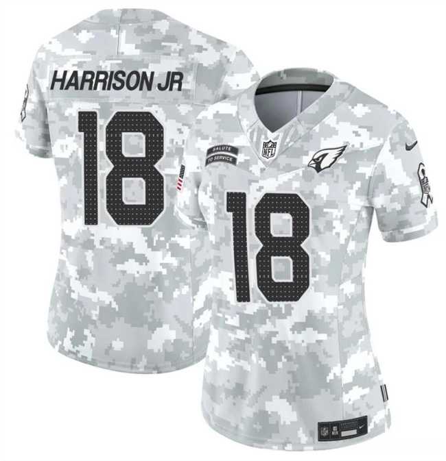 Women%27s Arizona Cardinals #18 Marvin Harrison Jr. 2024 F.U.S.E Arctic Camo Salute To Service Limited Stitched Jersey Dzhi